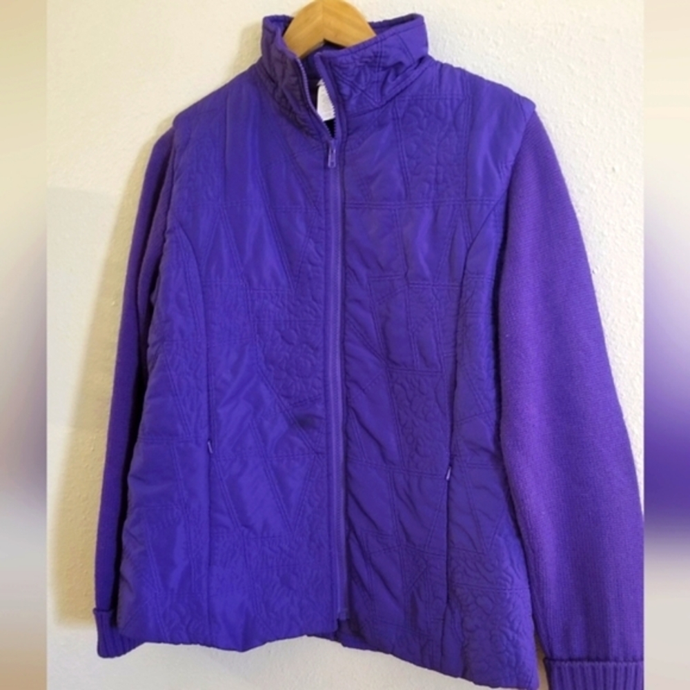 Coldwater Creek women's purple quilted jacket coat size M